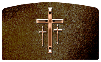 DACRO 517 BZ SH BR Bronze 3 Crosses Shimmer Brown Background